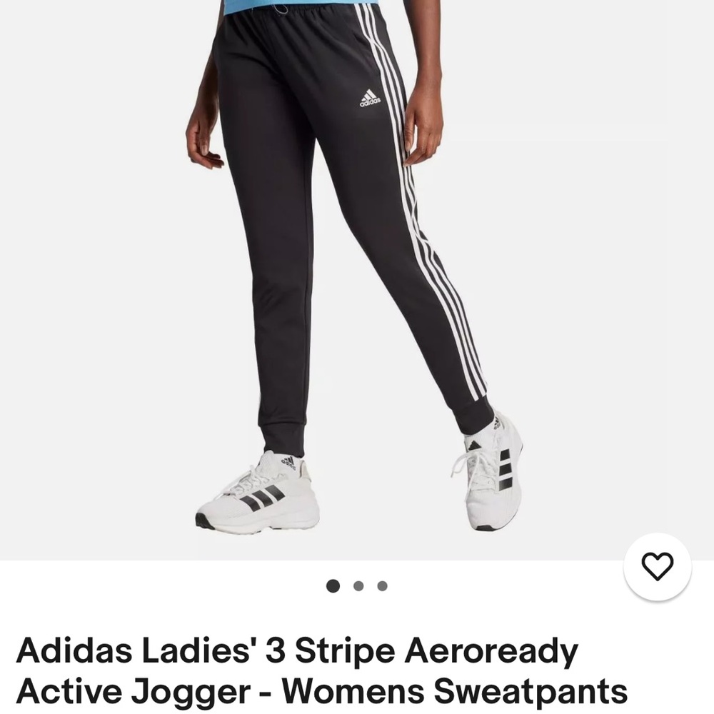 Adidas Women's ' 3 Stripe Aeroready
Active Jogger - Womens Sweatpants (Black, L)